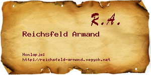 Reichsfeld Armand névjegykártya